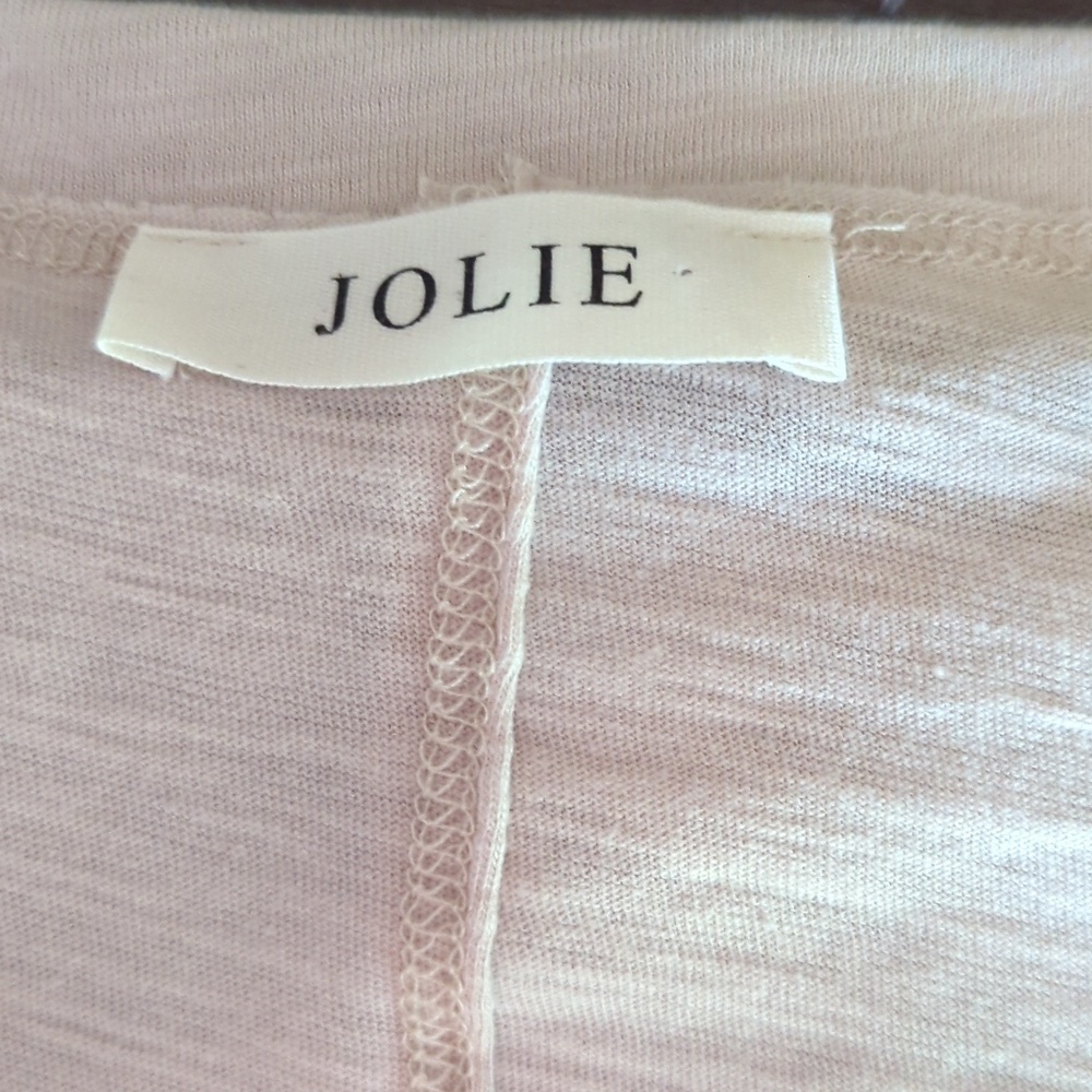 Jolie Women's Light Blush V-Neck Short Sleeve Top - Picture 3 of 4